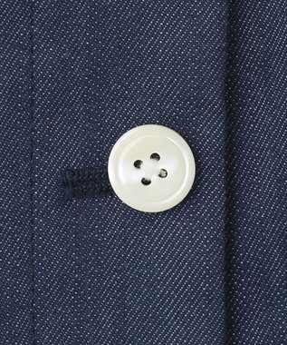 J.PRESS LADIES 【洗える】セルロースシャンブレー セミワイド マリン パンツ ブルー系