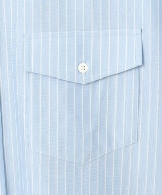 J.PRESS MEN 【KANEMASA JERSEY】【きちんと見え、快適な着心地】ストライプジャージ ボタンダウンシャツ / JAPAN MADE サックスブルー系1