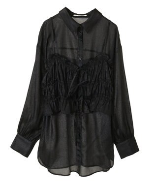 Green Parks ・ＥＬＥＮＣＡＲＥ　ＤＵＥ　シアービスチェ付シャツ Black