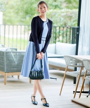 Tiaclasse 【洗える】長袖サマーニットカーディガン ネイビー