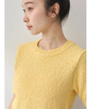 earth music&ecology ツイストブークレ半袖プルオーバー Light Yellow