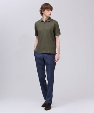 J.PRESS MEN ジャケットインの最適解【接触冷感 / 吸水速乾】【J.PRESS PREMIUM JERSEY】スキッパー ポロシャツ カーキ系