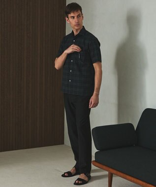 GOTAIRIKU リラックスシルエット【高通気性/吸水速乾】ドッツエアー クールマックスサッカーシャツ ブラックウォッチ/26年新色