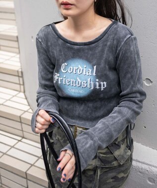 WEGO ヴィンテージウォッシュレースアップロンT スミクロ