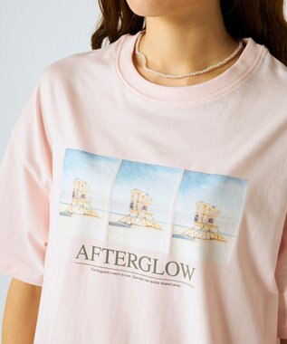 OP／FILA 【Ocean Pacific】フォトプリントTシャツ ピンク