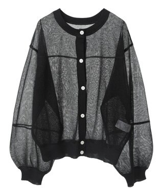 AMERICAN HOLIC 【WEB限定】【接触冷感】2WAYシアーニットカーディガン Black