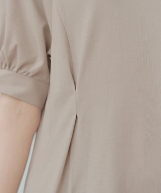 Tiaclasse 【おのののかさん着用】「サマケア」パフスリーブAラインワンピース グレージュ