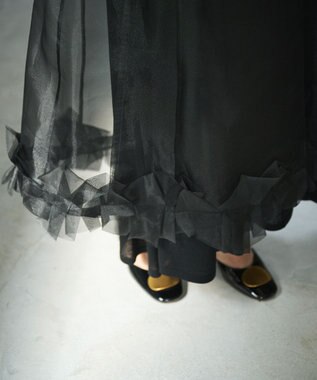 #Newans オーガンジーオリガミヘムスカート ブラック