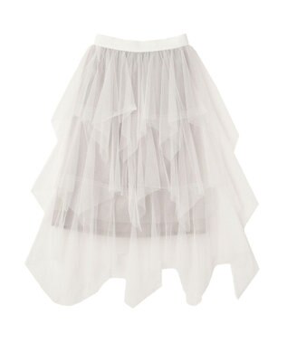 earth music&ecology 2wayレイヤードチュールスカート Off White