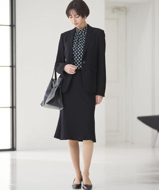 23区 L 【セットアップ対応】トリアセダブルジョーゼット スカート ブラック系