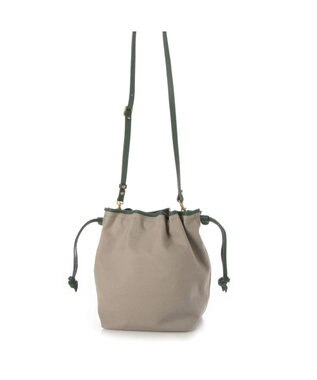 UNBILLION perche パラフィン防水キャンバスドロストショルダーバッグ グレーグリーン