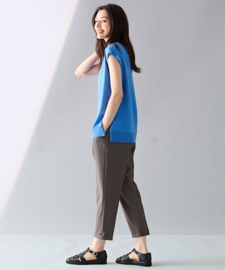 ANY 【洗濯機可】フレンチスリーブニットプルオーバー ブルー