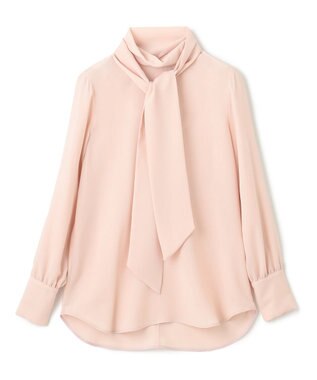 BEIGE， 【WEB限定・洗える】STOW / ボウタイブラウス Nude