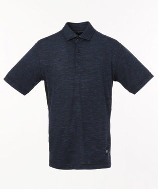 JOSEPH ABBOUD MOUNTAIN ランダムスラブリップル ポロシャツ ネイビー系
