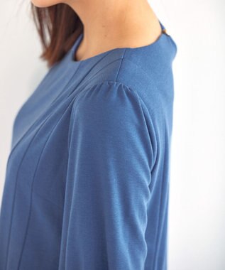 Tiaclasse 【GOLD LABEL・洗える】アシメプリーツポンチワンピース ブルー