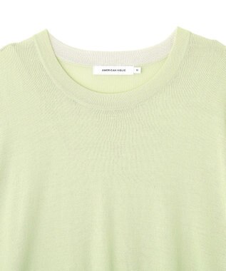 AMERICAN HOLIC 配色コクーンシルエットニット Light Green