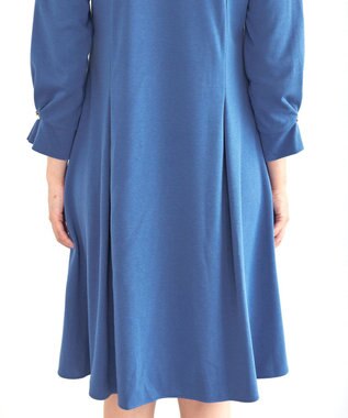 Tiaclasse 【GOLD LABEL・洗える】アシメプリーツポンチワンピース ブルー