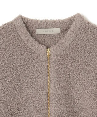 UNFILO プードルニット ZIPカーディガン モカ