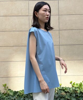 UNFILO 【撥水/ストレッチ/軽量】マジカル機能 ブラウス サックスブルー系