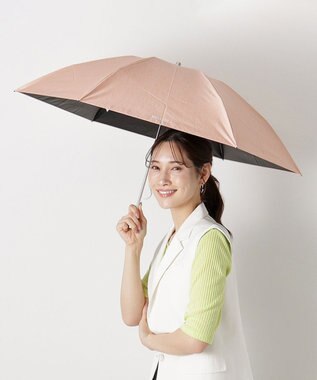 MOONBAT 【フワクール生地使用/軽量】MACKINTOSH PHILOSOPHY 遮光 晴雨兼用 折りたたみ日傘 シャンブレー ピーチ