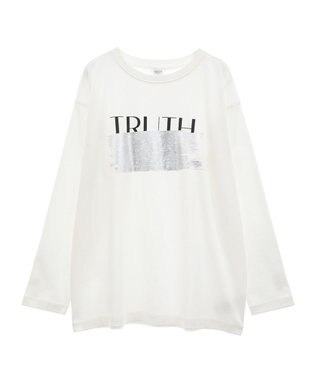 AMERICAN HOLIC ＴＲＵＴＨ箔プリントカットプルオーバー Off White