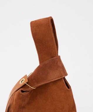 russet 【2025AW新作】本革スエード巾着ハンドバッグ(CE-1582) Brown