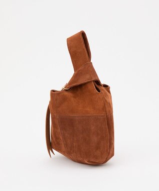 russet 【2025AW新作】本革スエード巾着ハンドバッグ(CE-1582) Brown
