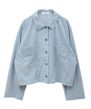 Green Parks ソフトコーデュロイショートシャツ Blue