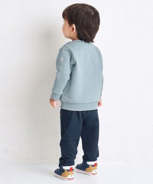 MIKI HOUSE HOT BISCUITS 【80-120cm】 パステルロゴ ストレッチパンツ 紺