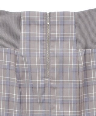 earth music&ecology サイドリブバックレースアップスカート Check Blue