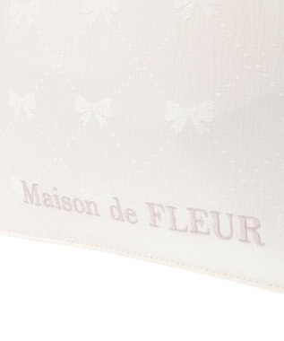 Maison de FLEUR リボン柄ジャカードスクエアトートSバッグ Ivory