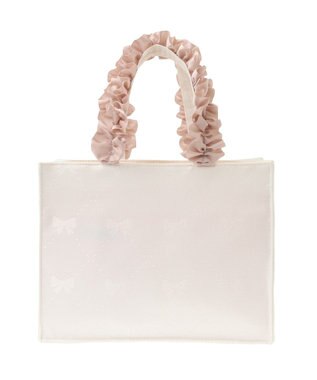 Maison de FLEUR リボン柄ジャカードスクエアトートSバッグ Ivory