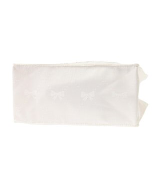 Maison de FLEUR リボン柄ジャカードスクエアトートSバッグ Ivory