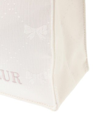 Maison de FLEUR リボン柄ジャカードスクエアトートSバッグ Ivory