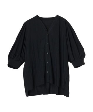 AMERICAN HOLIC 接触冷感　袖ボリュームブラウス Black