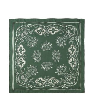 earth music&ecology ボタニカル柄スカーフ（70 ×70） Green