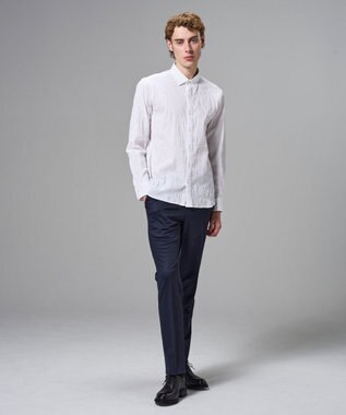 JOSEPH HOMME アブストラクトジャガードストレッチ　レギュラーカラーシャツ ホワイト系