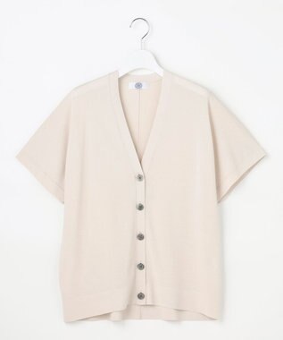 J.PRESS LADIES COOL VIS/CO Vネック カーディガン グレージュ系