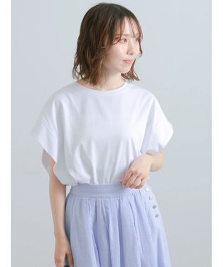 Te chichi 【接触冷感/遮熱/吸水速乾】ショルダータックドルマンTシャツ オフホワイト