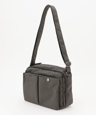 Y'SACCS 【ムック本掲載】クリンクルナイロン　ダブルポケットショルダー ダークグレー