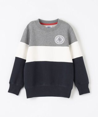 J.PRESS KIDS 【110-130cm】COMBI トリコロール トレーナー グレー×ネイビー系