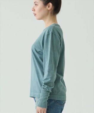 caqu caqu x GoodOn roundneck L/S tee  シンプルゆったりフィットシャツ green