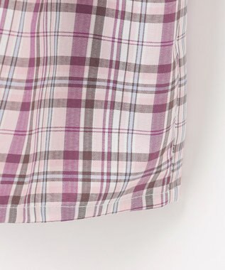 ANY KIDS チェックドッキングワンピース ピンク