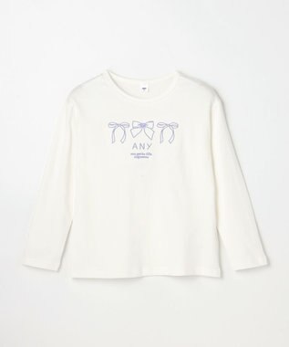ANY KIDS 【Good Price】 ANY刺繍 長袖Tシャツ オフホワイト