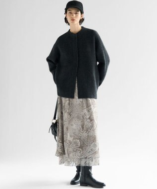 23区 S 【洗える】Erica クレープペイズリープリント スカート ライトグレー系