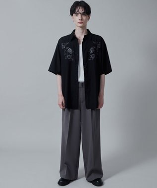 WEGO TRフラワーモチーフシャツ（S） 柄2