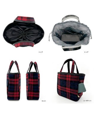 ROOTOTE 1344【フェルト生地】LT.スクエア.ドットチェック-A 02：レッド