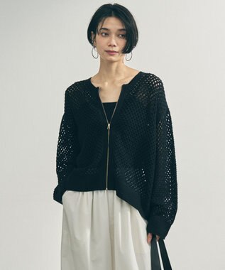 UNFILO クロシェレースニット ZIPカーディガン