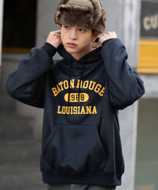 WEGO 【ユニセックス着用ITEM/裏起毛】カレッジロゴボアパーカー