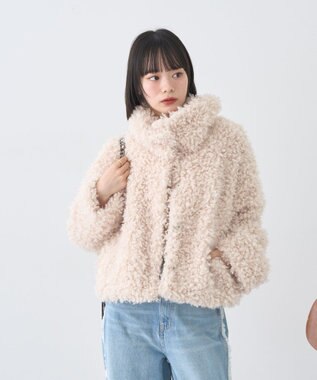 earth music&ecology プードルファーショートブルゾン Cream